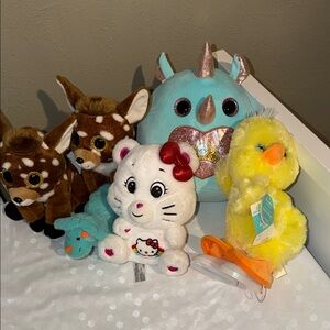 Plush Toy Bundle with Unicorn and Hello Kitty